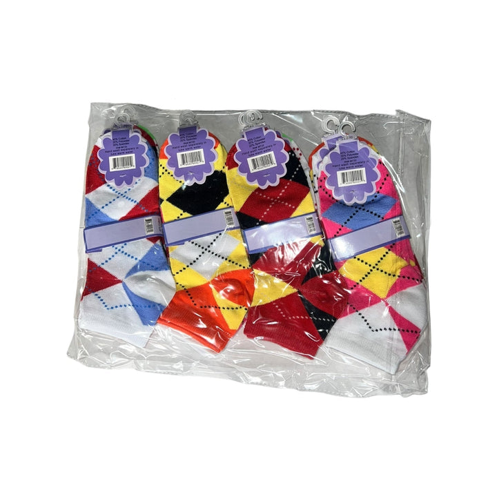 Argyle Fashion Socks 3-Pack Size 9-11, 12 Pairs-Reval Distributor