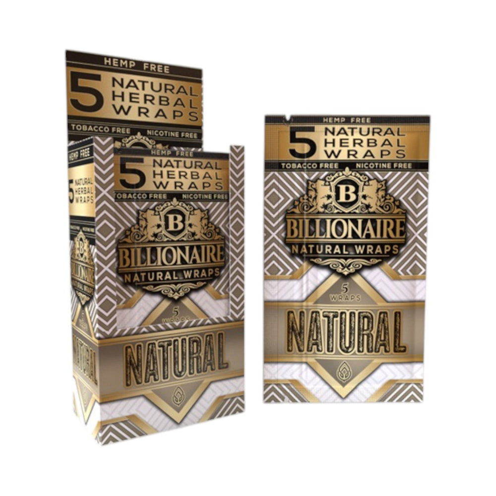 Billionaire Tea Leaf Wraps | 25 Booklets-Natural-10857545011551-Reval Distributor