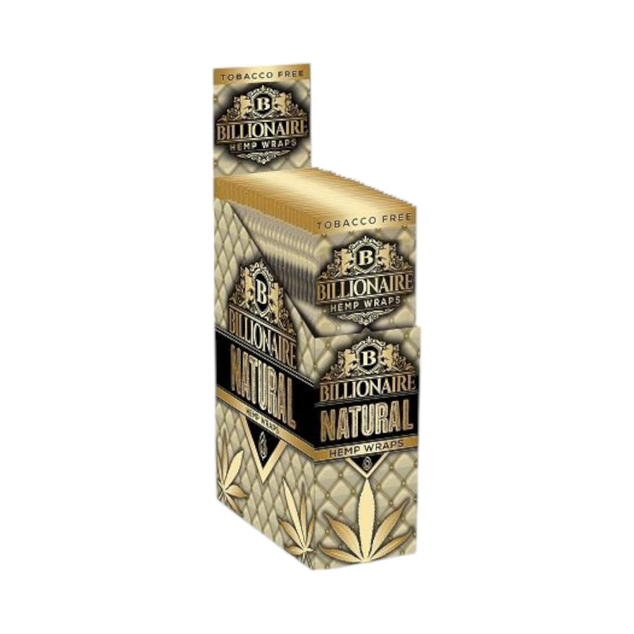 Billionaire Tobacco-Free Wraps – 25 Packs of 2-NATURAL-10857545008759-Reval Distributor