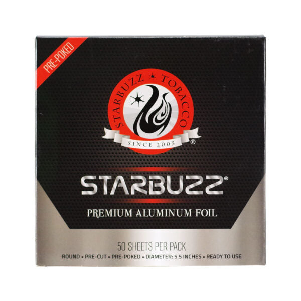 Box of Starbuzz premium aluminum foil with branding on a white background