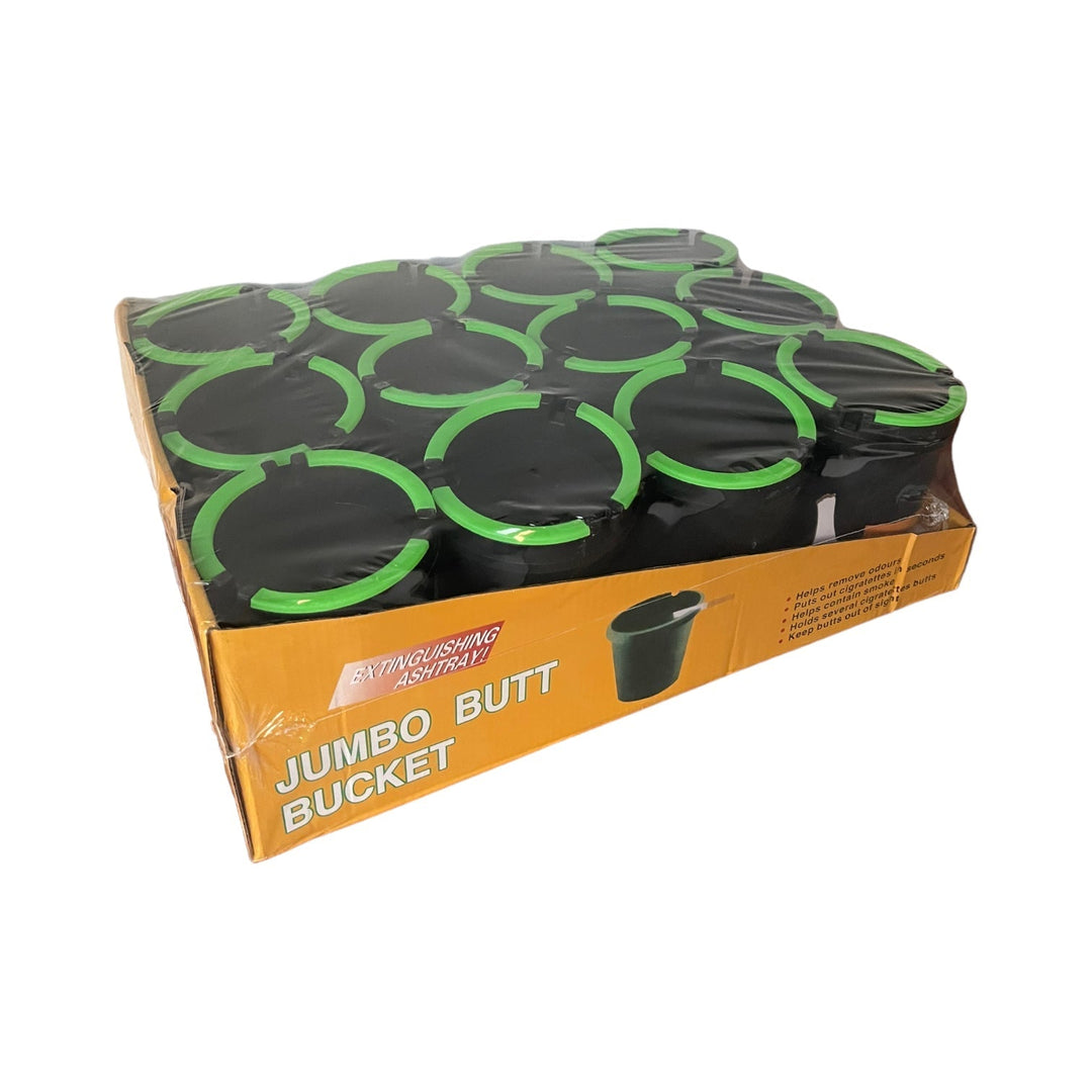 Butt Bucket Car Ash Tray Luminous-Large Black-12-Pack With Display-880231456728-Reval Distributor