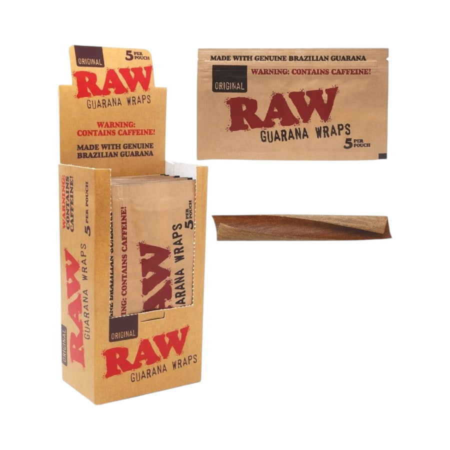 Caffeine Wraps RAW Guarana Infused 125 Count | 25 Packs of 5-Reval Distributor