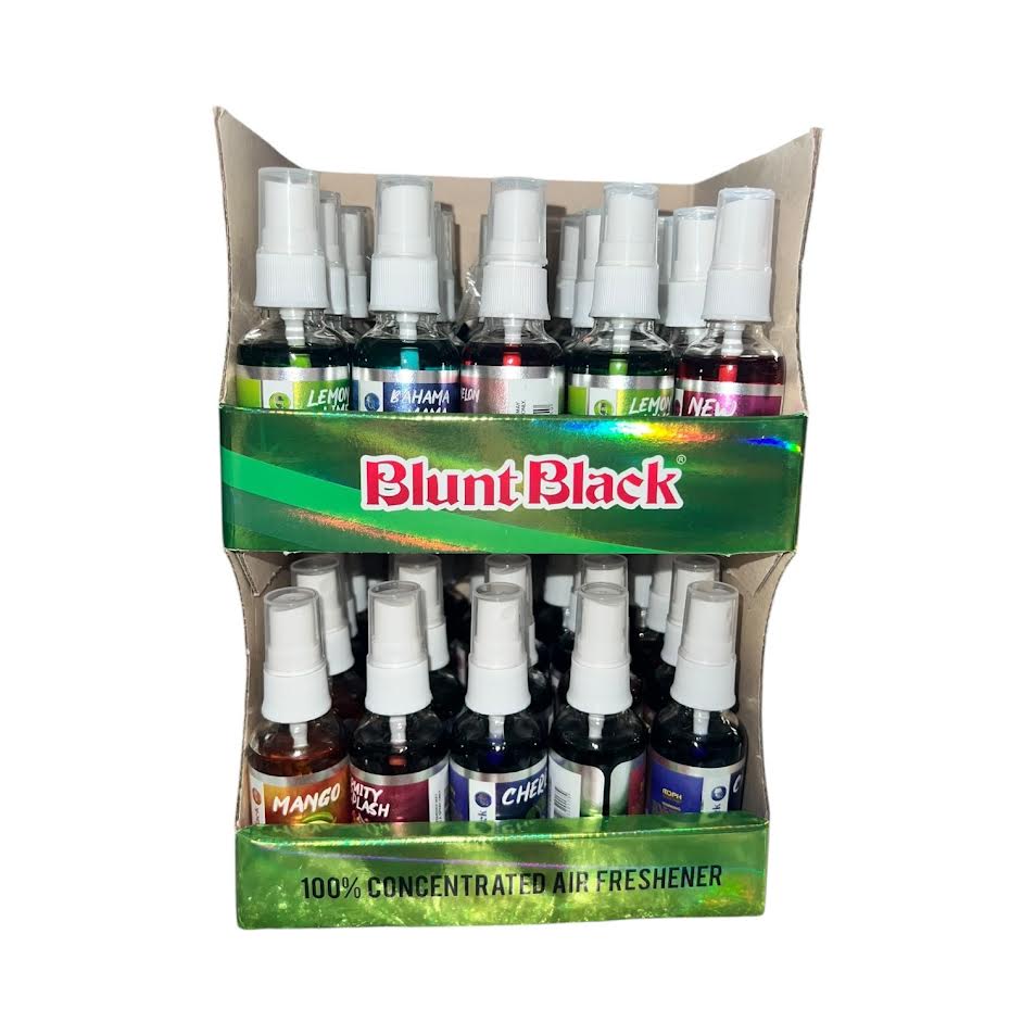 Concentrated Air Freshener Spray for Car and Home (Blunt Black)| 50 Glass bottles-Reval Distributor