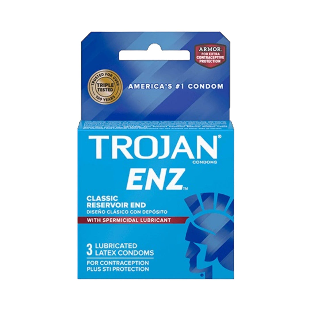 Condom Trojan | 18 Count-ENZ – Blue Spermicial Lubricant-022600931508-Reval Distributor
