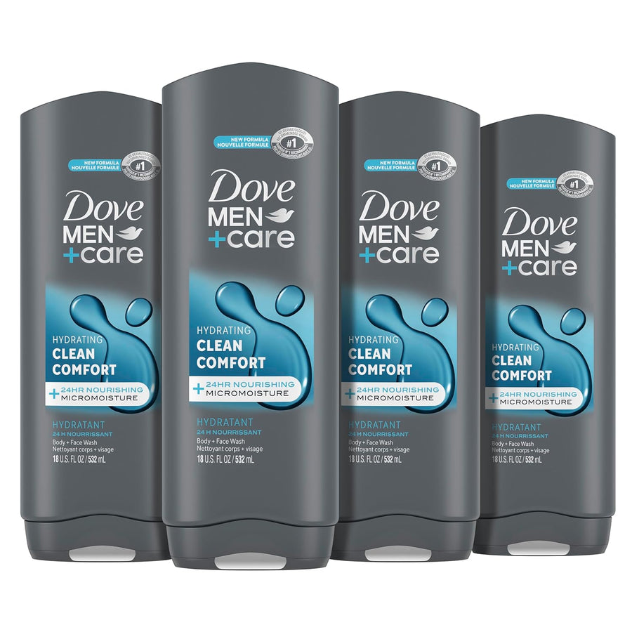 Dove Men+Care Body&Face Wash 18oz-4-Pack-011111051249-Reval Distributor