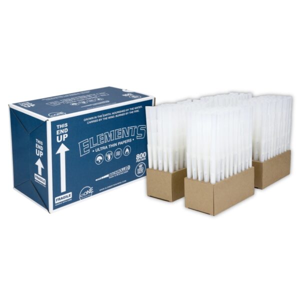 Elements King Size Ultra Thin Backrolled Cones 800ct Bulk Box