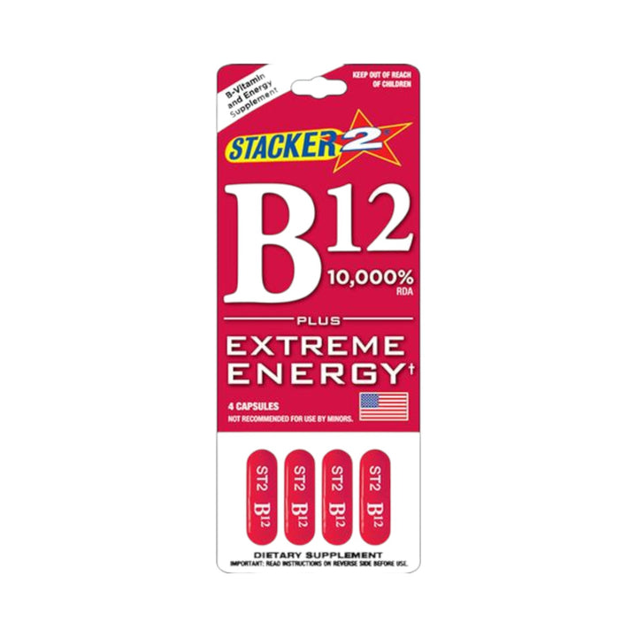 Energy Capsules Stacker | 24 Packs of 4 (96 Count)-Stacker 2 B12+ Extra Energy-878114011058-Reval Distributor