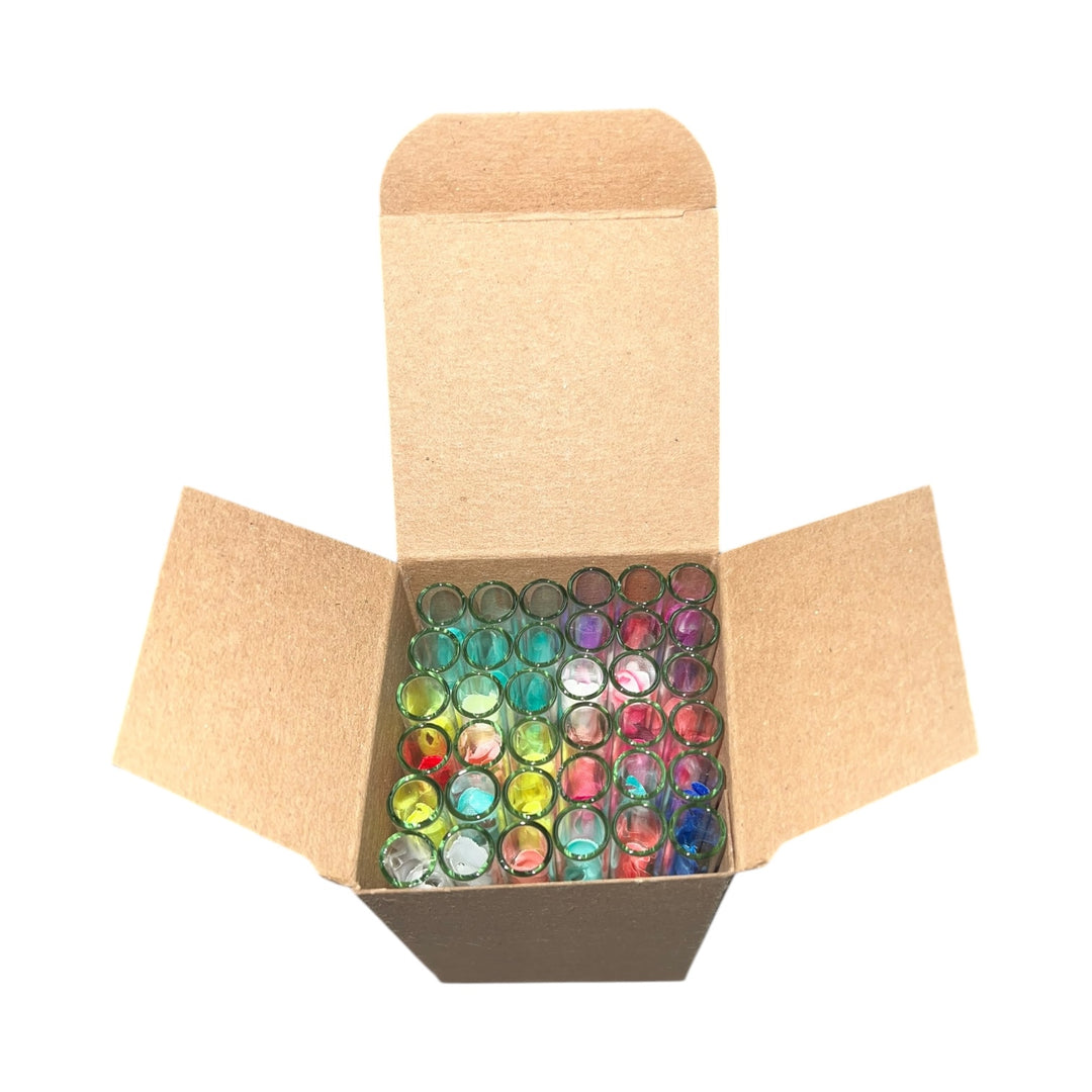 Glass Rose Stems (USA Repackaged) | 36 Count-Multicolor-1 box of 36 pc glass stems-Reval Distributor