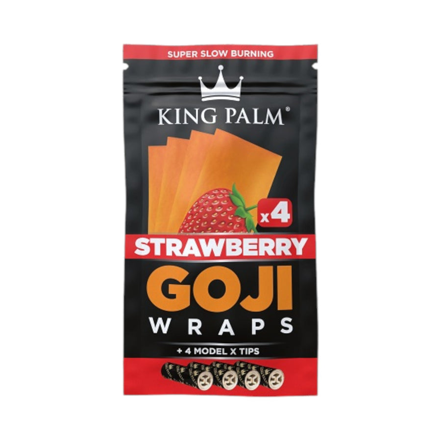 King Palm Goji Wraps 4pk 15 count display (Strawberry)
