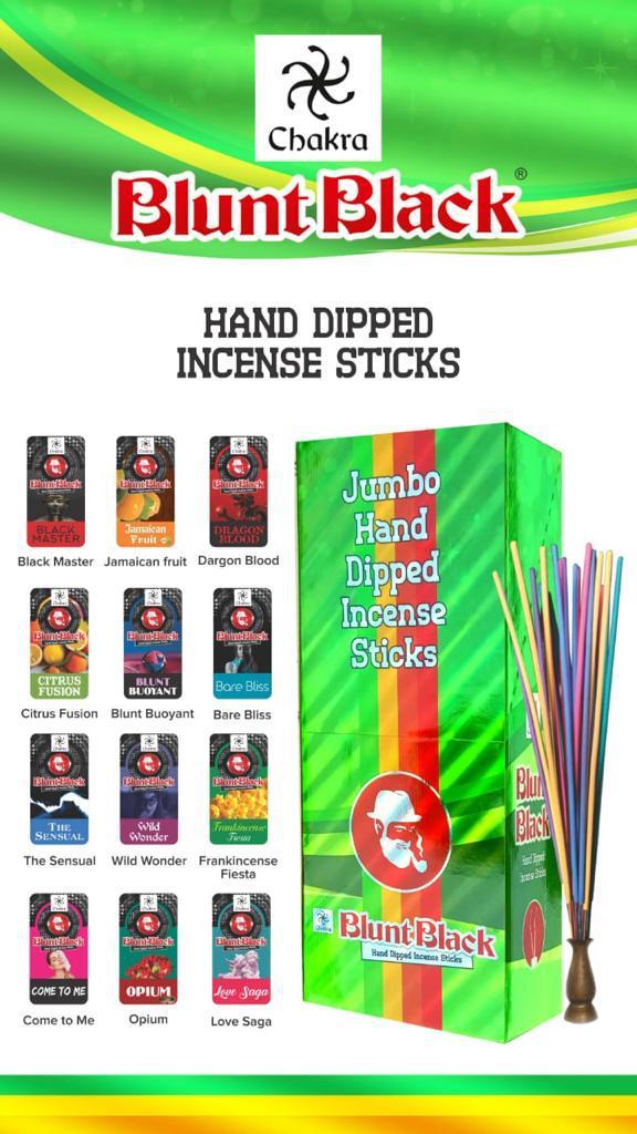 Hand-Dipped Incense Sticks (Blunt Black) 72 sticks-Reval Distributor