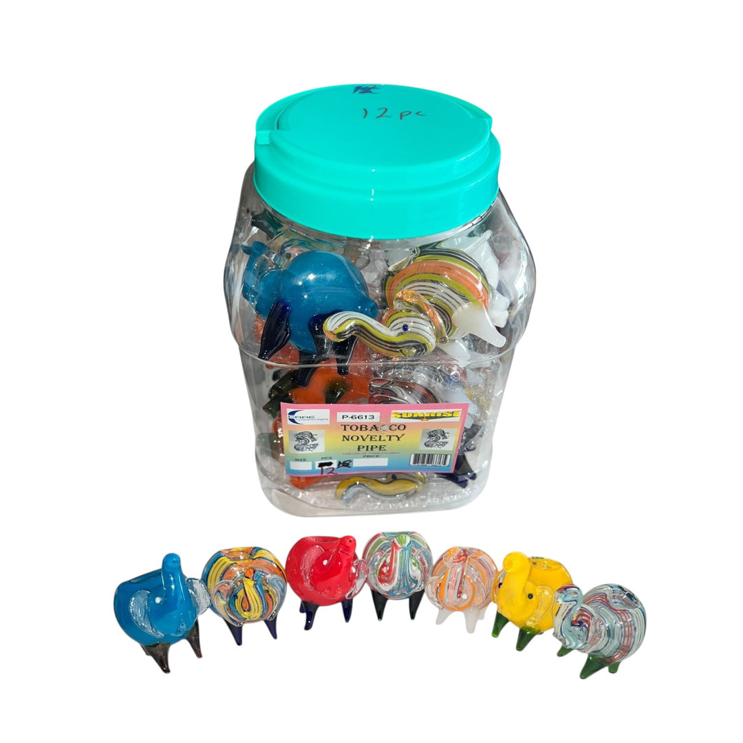 Hand Pipe Glass | Elephant-Large-12-Pack Jar-761856466135-Reval Distributor