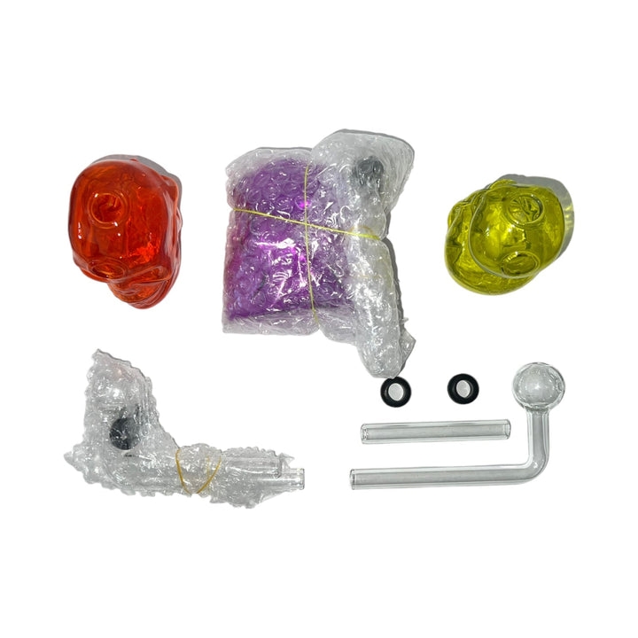 Hand Skull Glass Pipe Set-Reval Distributor