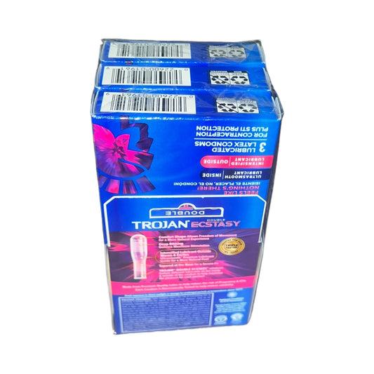Trojan Double Ecstasy Condoms 6 Packs of 3