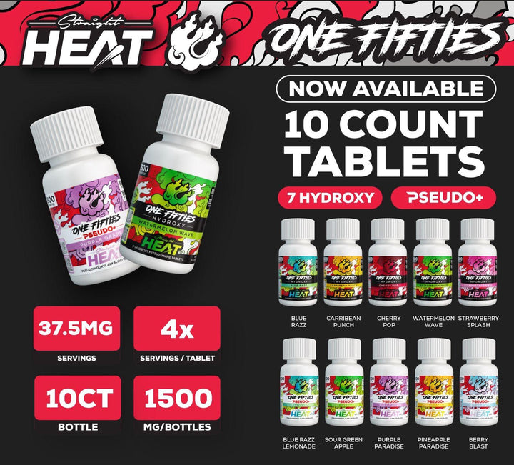 Straight Heat Hydroxy or Pseudo 150mg tablet 10CT |1500mg total bottle