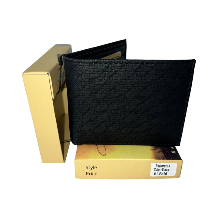 Jems Collection Wallet Reval Distributor Perforated Color-Black Bi-Fold