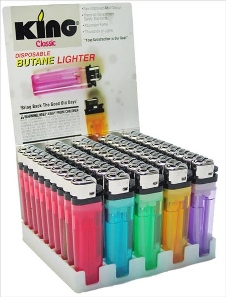 King Disposable Butane Lighters 50 Count