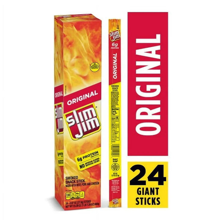 Meat Snack Stick (Slim Jim) Giant | 24 Count-Original-026200117058-Reval Distributor