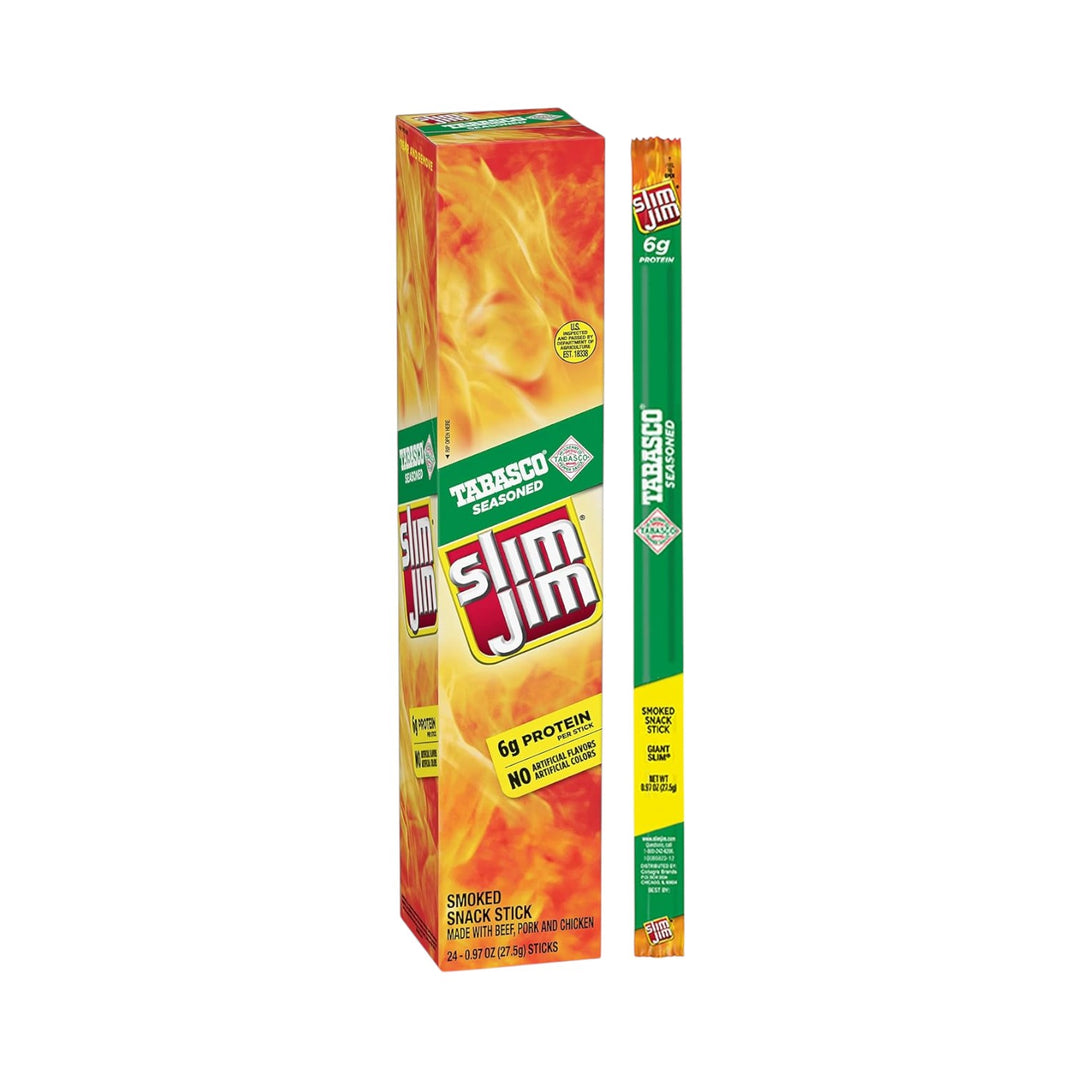 Meat Snack Stick (Slim Jim) Giant | 24 Count-Tobasco-026200117355-Reval Distributor