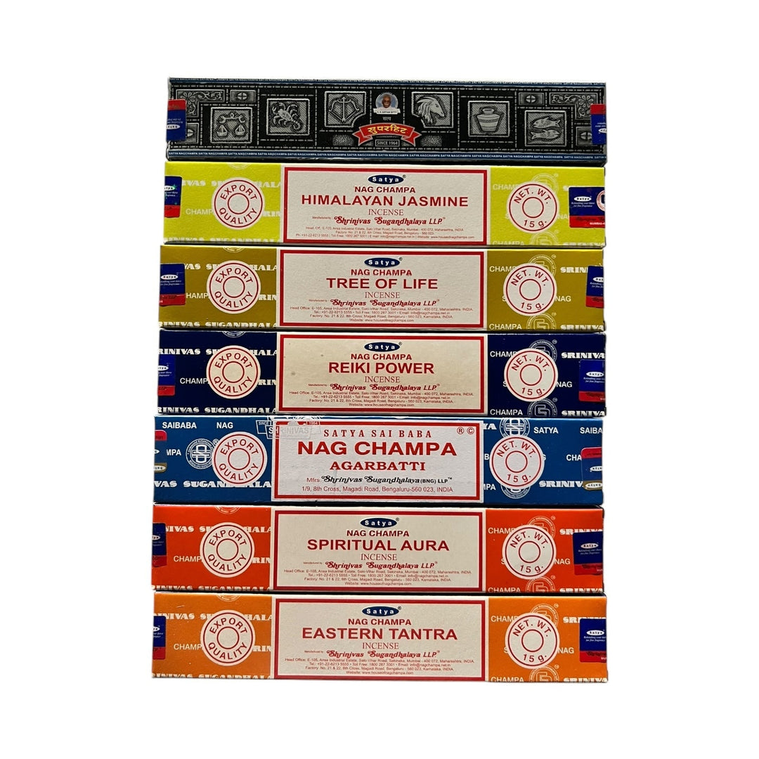 Nag Champa 7-Pack Incense Collection – 15g Packs-Reval Distributor