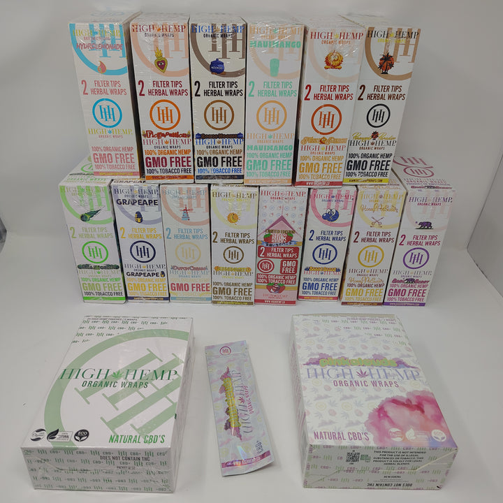 Organic Hemρ Wraps (High Hemρ brand) 25-Pack-Bundle (17 flavors)-719499005624