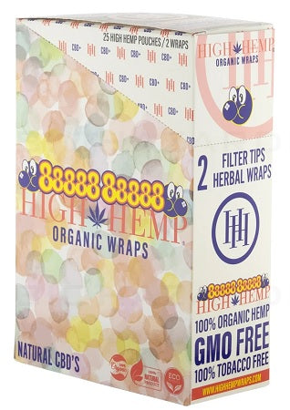 Organic Hemρ Wraps (High Hemρ brand) 25-Pack-88888 88888 (Hubba Bubba)-719499005525-Reval Distributor