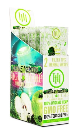 Organic Hemρ Wraps (High Hemρ brand) 25-Pack-Area 51 Green Apple-719499005624-Reval Distributor