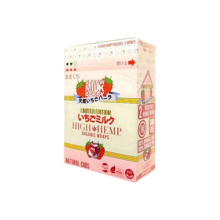 Organic Hemρ Wraps (High Hemρ brand) 25-Pack-Strawberry Milk-Reval Distributor