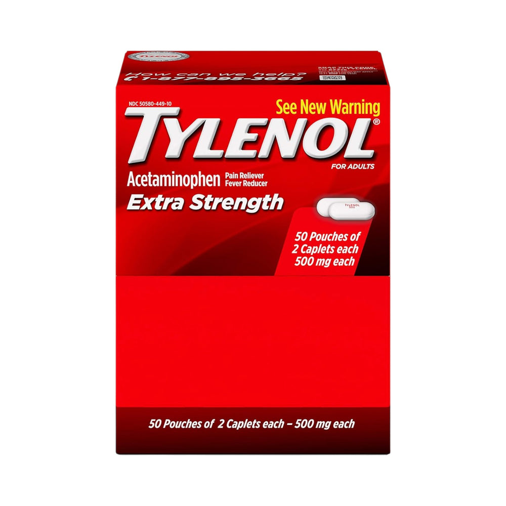 Pain Relief Tylenol Extra Strength | 2-Caplet Packs – 50 Count with Display