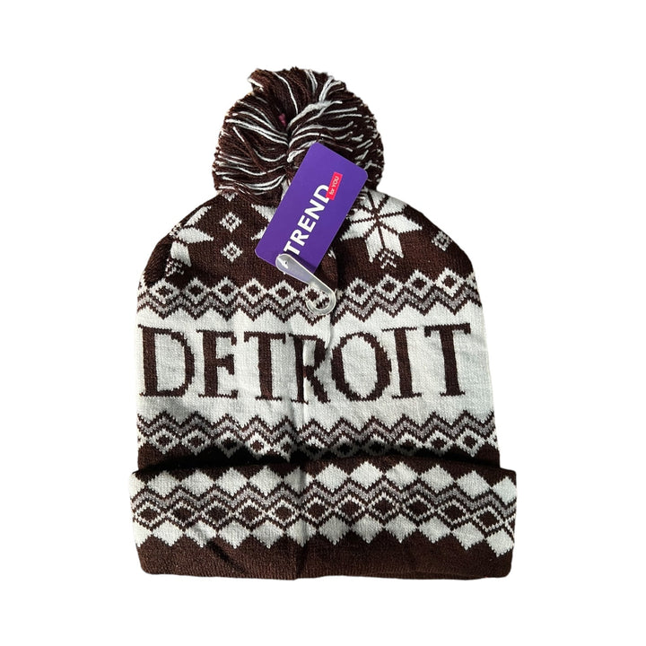 Pom Pom Hats Detroit 12-Pack-Brown-Reval Distributor