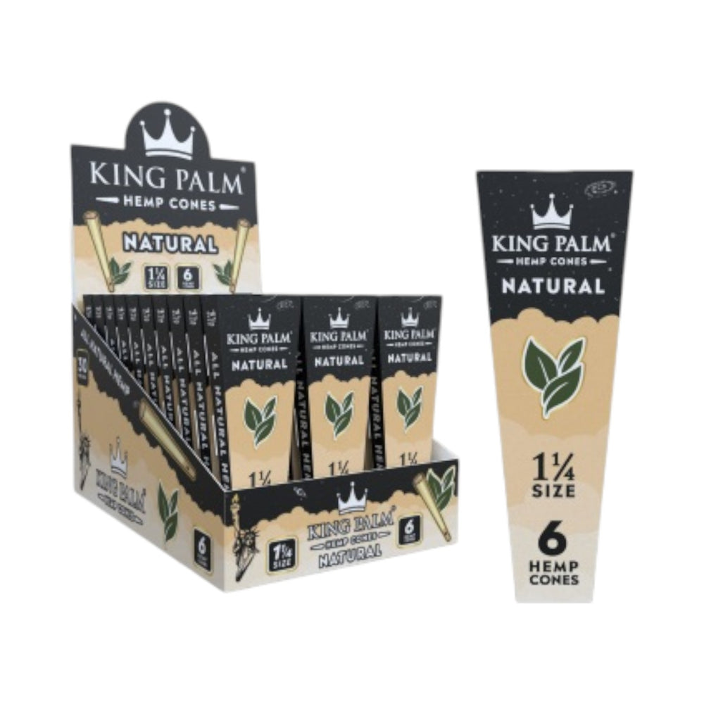Pre-Rolled Cones (King Palm)| 30 Pack-Natural | 1 1/4 | 30 Packs of 6-10810089613544-Reval Distributor