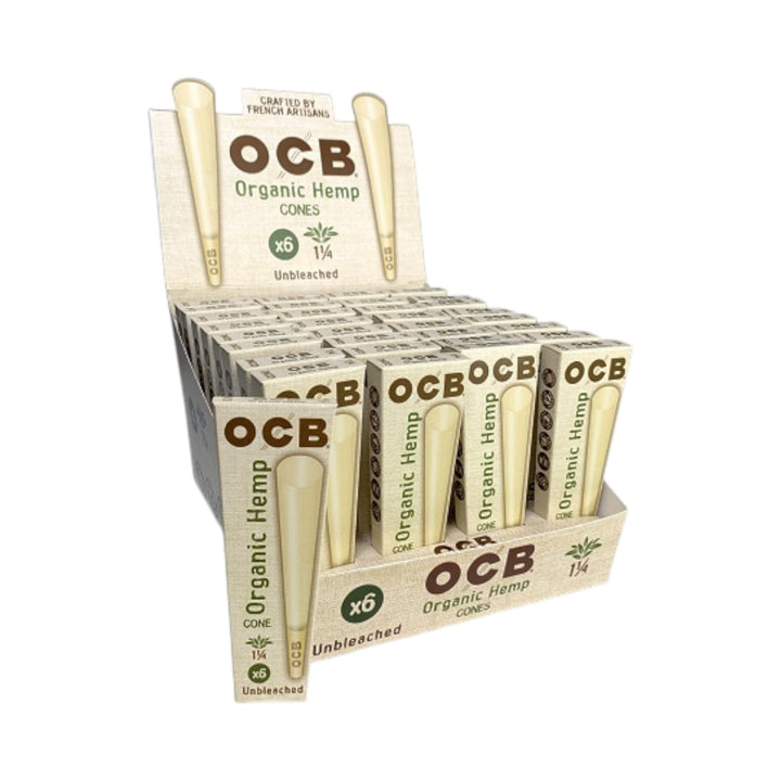 Pre-rolled Organic Cones (OCB BRAND)-1 1/4 | 32 Packs of 6-077170126359-Reval Distributor