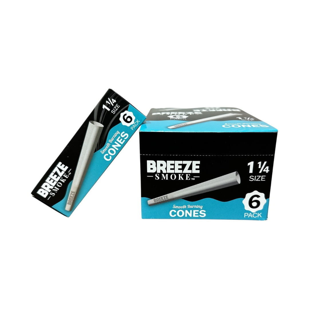 Pre-rolled Paper Cones (Breeze Brand)| 24 Pack-1 1/4 (6PK)-618149269938-Reval Distributor