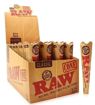 RAW Pre-Rolled Cones-Classic 1 1/4 | 32 Packs of 6 | 192 Total Cones-716165177128-Reval Distributor