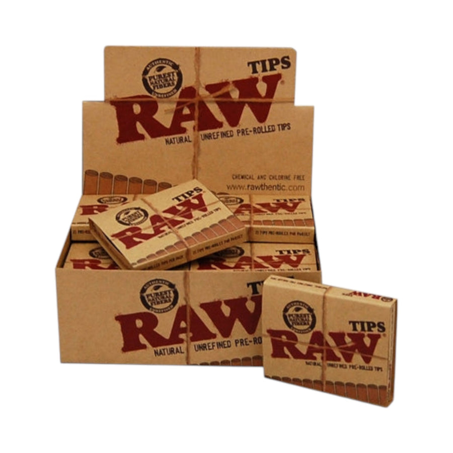 Rolling Tips – RAW Natural Tips-Prerolled | 21 Tips x 20 Packs | 420 Total-716165179498-Reval Distributor
