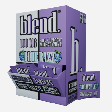 Blend Pure 7-Hydroxymitragynine Chewable Tablets 100mg 20 count Gravity Display