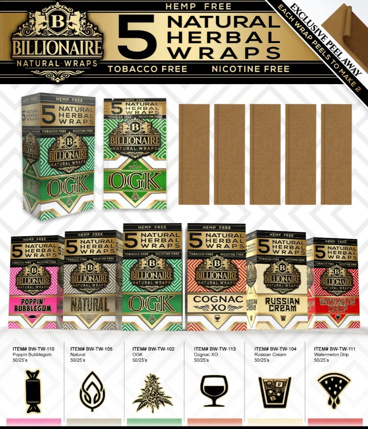 Billionaire Tea Leaf Wraps | 25 Booklets
