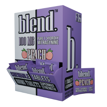 Blend Pure 7-Hydroxymitragynine Chewable Tablets 100mg 20 count Gravity Display