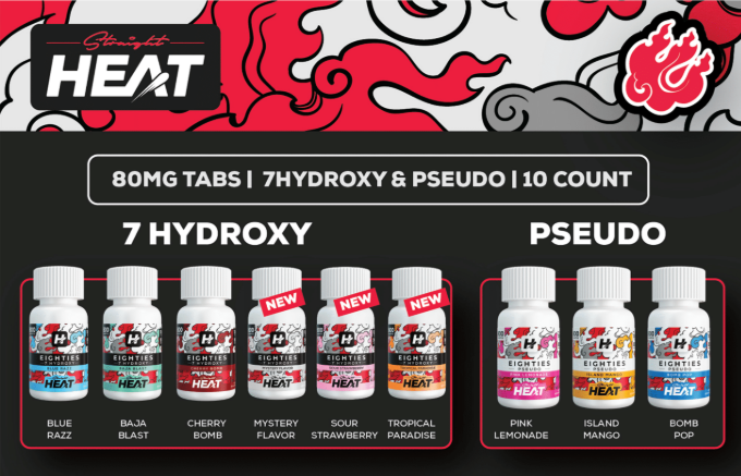 Straight Heat 7-Hydroxy or Pseudo tablets | 10 count | 80mg | 800mg total