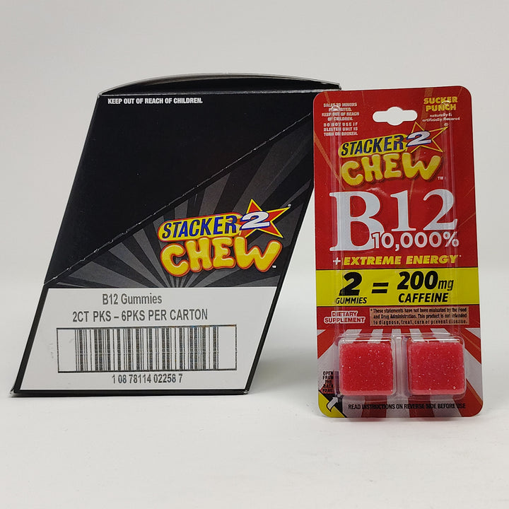 Stacker 2 Chew | 2ct (6 Pack) – 12 Total Gummies-B12-10878114022587-Reval Distributor