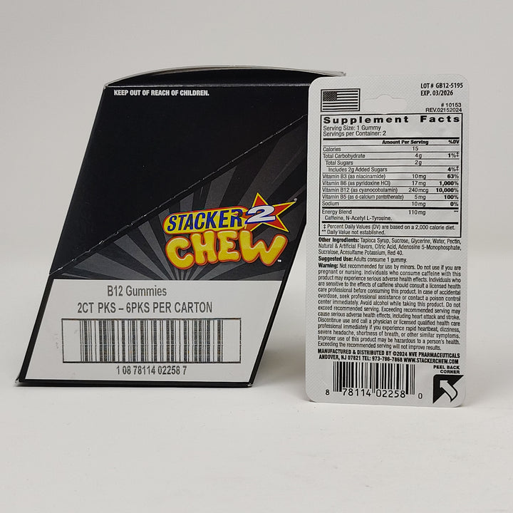 Stacker 2 Chew | 2ct (6 Pack) – 12 Total Gummies-Reval Distributor