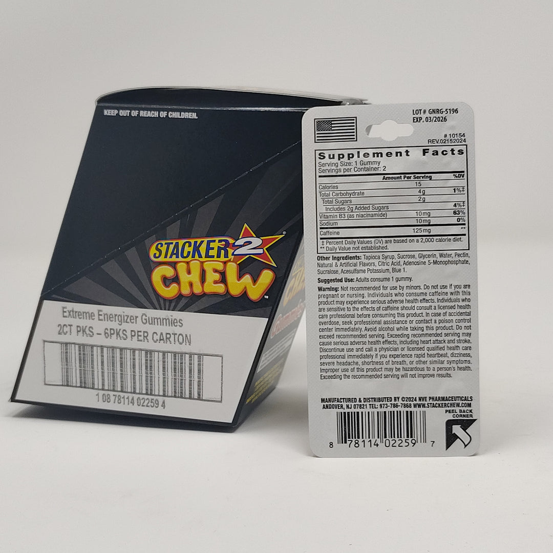 Stacker 2 Chew | 2ct (6 Pack) – 12 Total Gummies-Reval Distributor