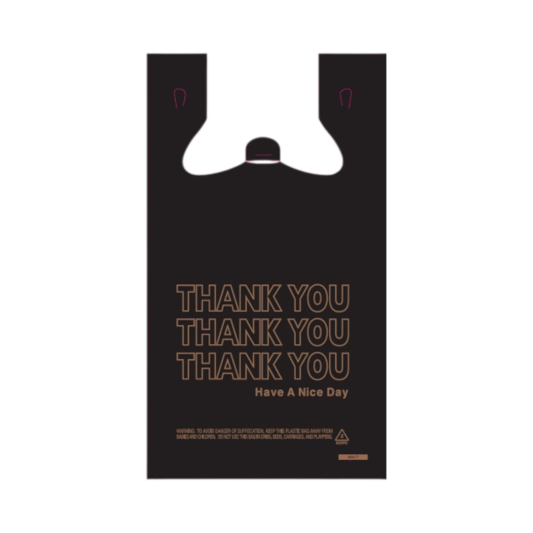 Thank you Shopping Bags Heavy Duty Carry Out-Black | 600ct-036916000661-Reval Distributor