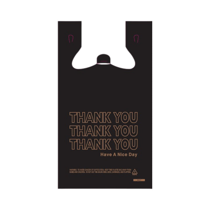 Thank you Shopping Bags Heavy Duty Carry Out-Black | 600ct-036916000661-Reval Distributor