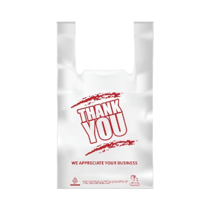 Thank you Shopping Bags Heavy Duty Carry Out-White | 800ct-794094730270-Reval Distributor