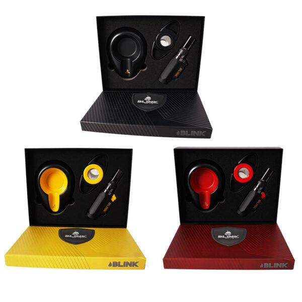 Three sets of black boxes with different colored components and 'Blink' branding.