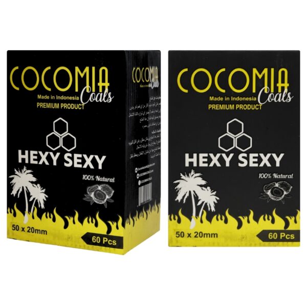 Two boxes of Cocomia Coats Hexy Sexy on a white background
