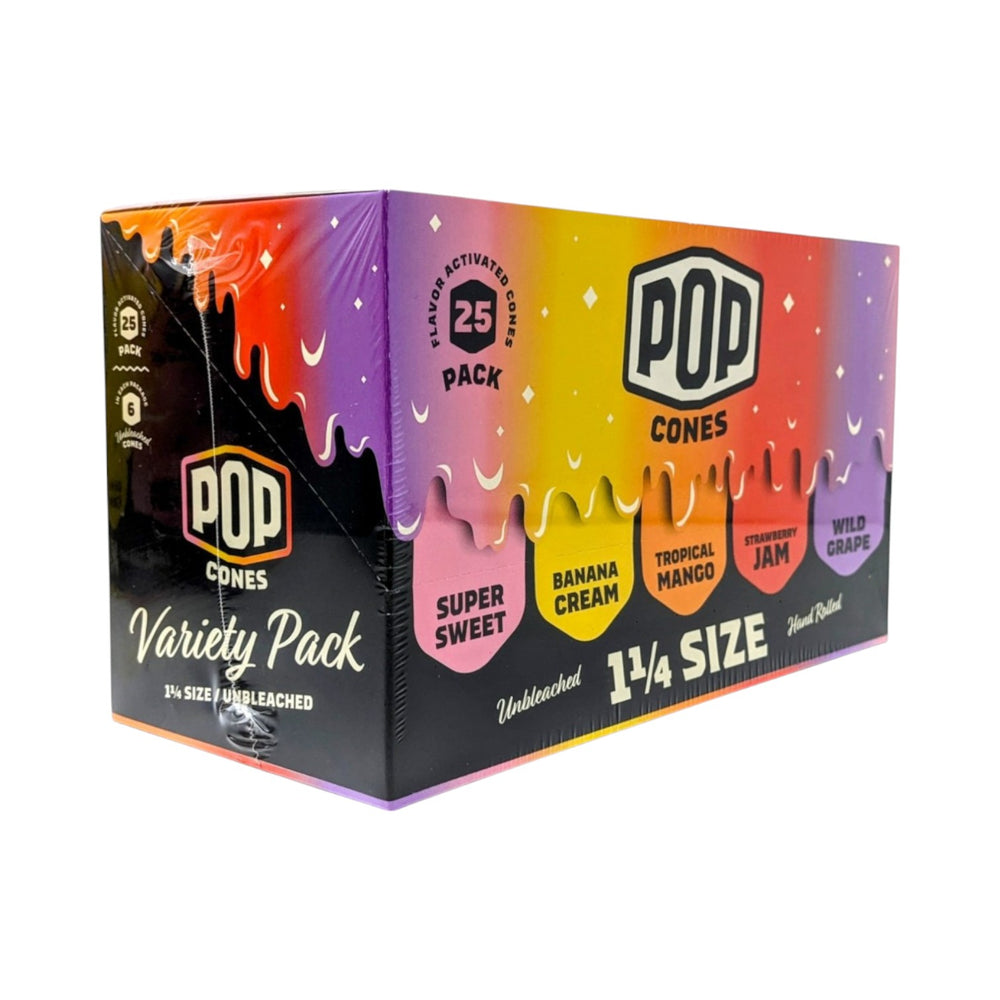 Unbleached pre-rolled cones Variety (POP Brand) – 25 Pack-Reval Distributor