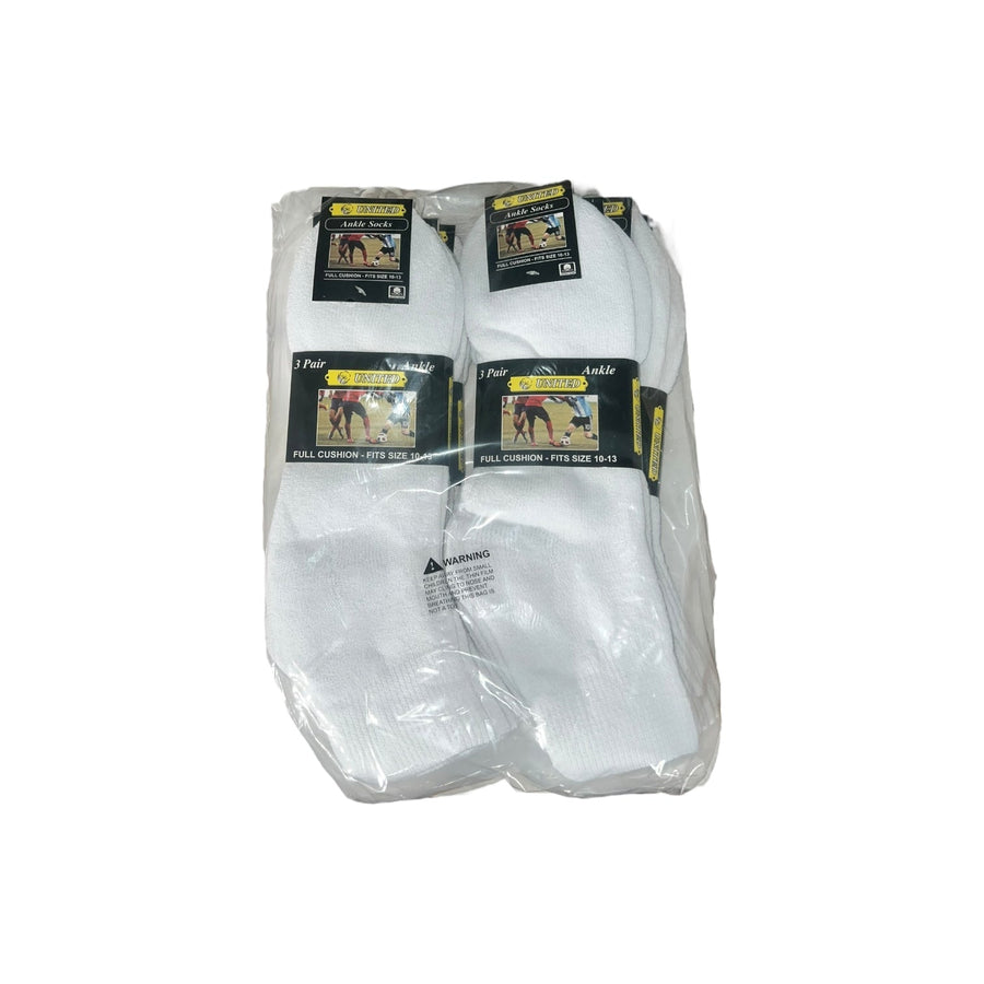 United Ankle Socks – 12 Pairs-White-10-13-Reval Distributor