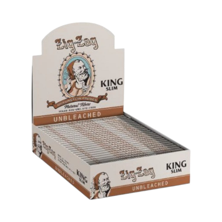 Vintage Rolling Leaves (Zig Zag) | 24 Booklets-Unbleached King Size-008660097712-Reval Distributor