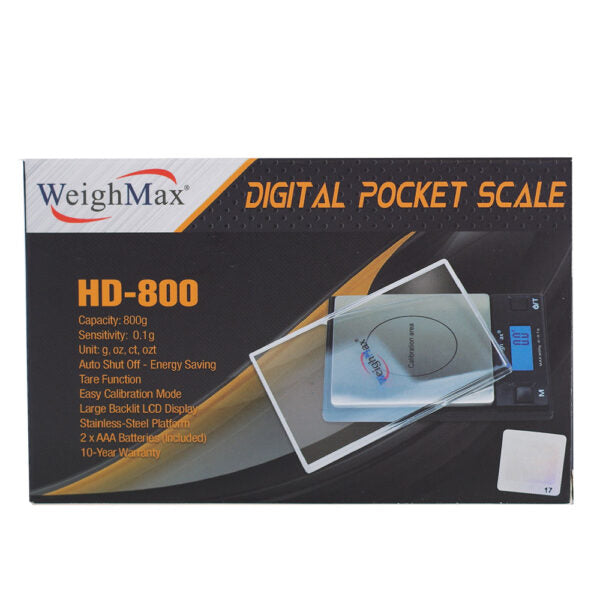 WeighMax HD-800 Pocket Digital Scale 800g x 0.1g